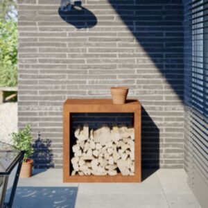 Pood24 küttepuude rest, 60 x 40 x 60 cm, Corten teras