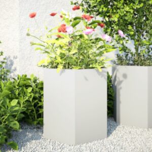 Pood24 aia taimekastid 2 tk, valge, kuusnurkne, 46x40x45 cm, teras