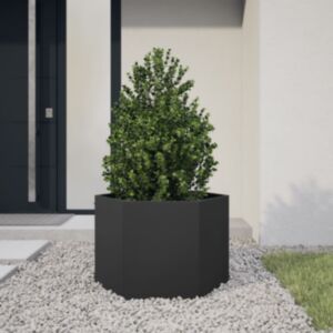 Pood24 kuusnurkne aia taimekast, must, 69x60x45 cm, teras