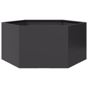 Pood24 kuusnurkne aia taimekast, must, 104x90x45 cm, teras