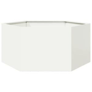 Pood24 kuusnurkne aia taimekast, valge, 104 x 90 x 45 cm, teras