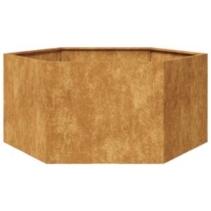 Pood24 kuusnurkne aia taimekast, 104x90x45 cm, Corten teras
