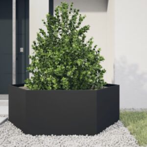 Pood24 kuusnurkne aia taimekast, must, 138 x 120 x 45 cm, teras