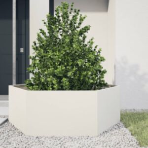 Pood24 kuusnurkne aia taimekast, valge, 138 x 120 x 45 cm, teras