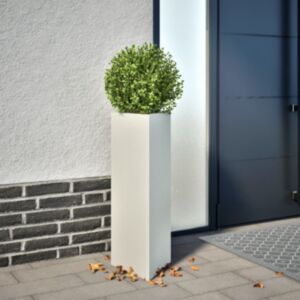 Pood24 kolmnurkne aia taimekast, valge, 30 x 26 x 75 cm, teras