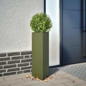 Pood24 kolmnurkne aia taimekast, oliiviroheline, 30x26x75 cm, teras
