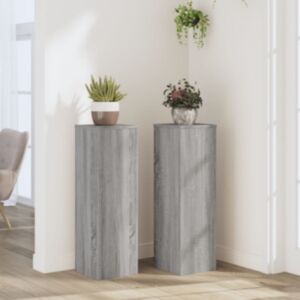 Pood24 taimealused 2 tk, hall Sonoma tamm, 25 x 25 x 80 cm, tehispuit