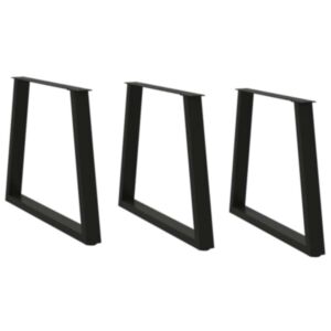 Pood24 Söögilaua jalad V-kujuline 3 tk Must 80x(72-73,3) cm Teras