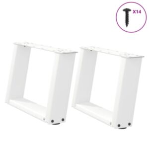 Pood24 Diivanilaua jalad U-kujulised 2 tk Valge 50x(30-31) cm Teras