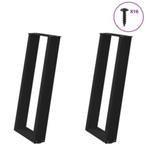 Pood24 konsooli lauajalad U-kujulised 2 tk Must 38x(72-73) cm Teras