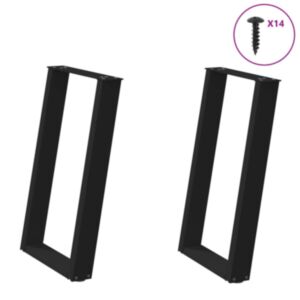 Pood24 Söögilaua jalad U-kujulised 2 tk Must 50x(72-73) cm Teras