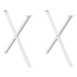 Pood24 Söögilaua jalad X-kujuline 2 tk Valge 90x(72-73) cm Teras