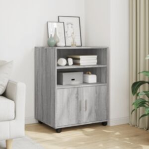 Pood24 ratastel kapp, hall Sonoma tamm, 60x48x81 cm, tehispuit