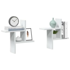 Pood24 seinariiulid 2 tk, valge, 38x12x38 cm, tehispuit