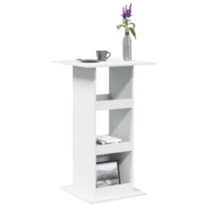 Pood24 baarilaud hoiuriiuliga, valge, 60x60x102 cm, tehispuit