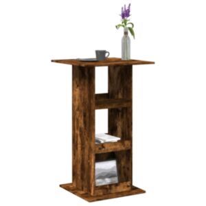 Pood24 baarilaud riiuliga, suitsutatud tamm, 60x60x102 cm, tehispuit