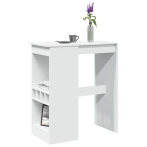 Pood24 baarilaud riiulitega, valge, 90 x 47,5 x 103,5 cm, tehispuit