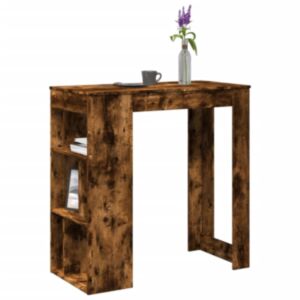 Pood24 baarilaud riiulitega suitsutatud tamm 102x50x103,5 cm tehispuit