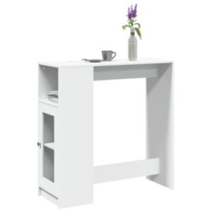 Pood24 baarilaud riiulitega, valge, 28x27x102 cm, tehispuit