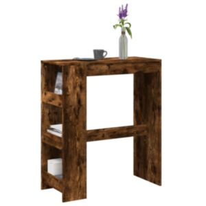 Pood24 baarilaud riiulitega suitsutatud tamm 90x40x103,5 cm tehispuit