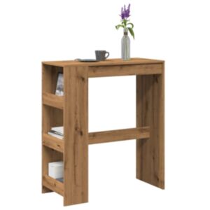 Pood24 baarilaud riiulitega, käsitöötamm, 90x40x103,5 cm, tehispuit