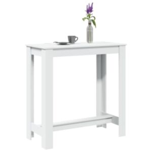 Pood24 baarilaud, valge, 102 x 50 x 103,5 cm tehispuit