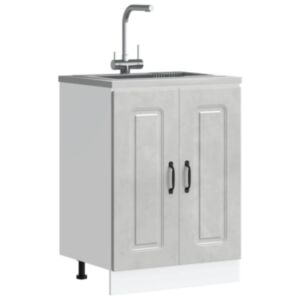 Pood24 valamu aluskapp, Kalmar, betoonhall, 60x46x81,5 cm, tehispuit