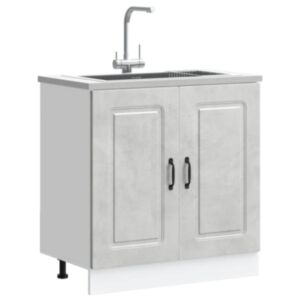 Pood24 valamu aluskapp, Kalmar, betoonhall, 80x46x81,5 cm, tehispuit