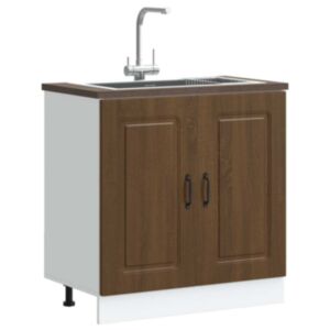 Pood24 valamu aluskapp, Kalmar, pruun tamm, 80x46x81,5 cm, tehispuit