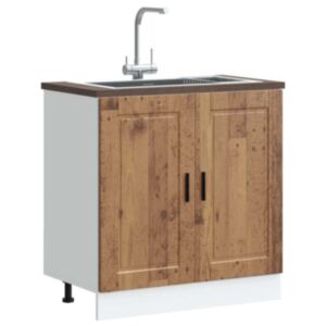 Pood24 valamu aluskapp, Porto, vana puit, 80x46x81,5 cm, tehispuit