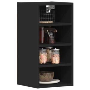 Pood24 Rippkapp Must 30x29,5x60 cm Engineered Wood