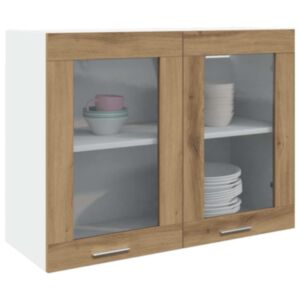 Pood24 rippuv klaaskapp Artisan tamm 80x31x60 cm ehituspuit