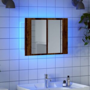 Pood24 LED peegelkapp Vana puit 60x12x45 cm Engineered Wood