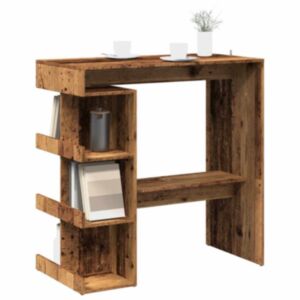 Pood24 baarilaud hoiurestiga Vana puit 100x48x101,5 cm