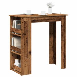 Pood24 baarilaud hoiurestiga Vana puit 102x50x103,5 cm