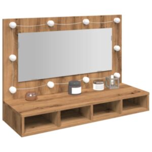 Pood24 peegelkapp LED-ga Artisan Oak 90x31,5x62 cm