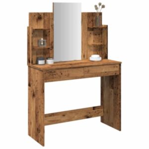 Pood24 Peegliga tualettlaud Old Wood 96x39x142 cm