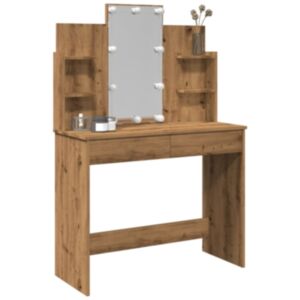 Pood24 LED-valgustitega tualettlaud Artisan tamm 96x40x142 cm