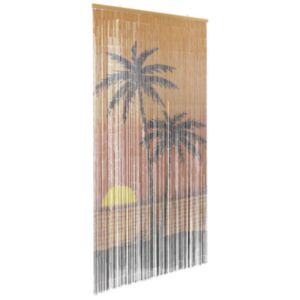 Pood24 putukaukse kardin, palmipuu print, 90x220 cm, bambus