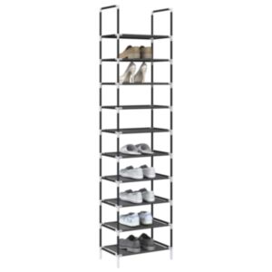 Pood24 jalatsiriiul, 10-astmeline, must, 44x28x180 cm, lausriie