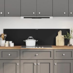 Pood24 köögi pritsmekaitsed 2 tk, must, 80 x 50 cm, karastatud klaas