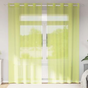 Pood24 Voile kardinad koos läbivõredega 2 tk Apple Green 140x225 cm