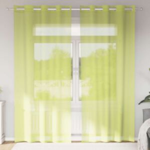 Pood24 Voile kardinad koos läbivõredega 2 tk Apple Green 140x245 cm