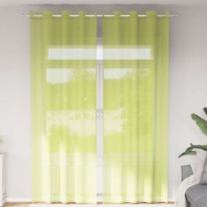 Pood24 Voile kardinad rõngastega 2 tk Apple Green 140x260 cm