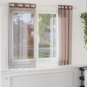 Pood24 rõngastihendiga kardinad 2 tk Pruun 140x175 cm