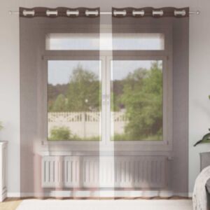 Pood24 Voile kardinad rõngastega 2 tk Pruun 140x245 cm
