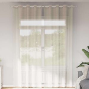 Pood24 Voile kardinad rõngastega 2 tk Kreem 140x260 cm