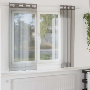 Pood24 rõngastihendiga kardinad 2 tk Tumehall 140x140 cm