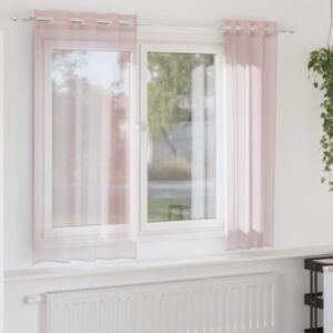 Pood24 rõngastihendiga kardinad 2 tk Heleroosa 140x140 cm