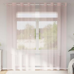 Pood24 rõngastihendiga kardinad 2 tk Heleroosa 140x225 cm